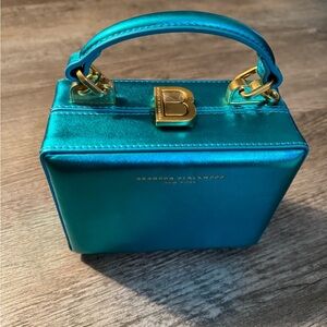 Brandon Blackwood Aqua Mini Bag with Gold Details